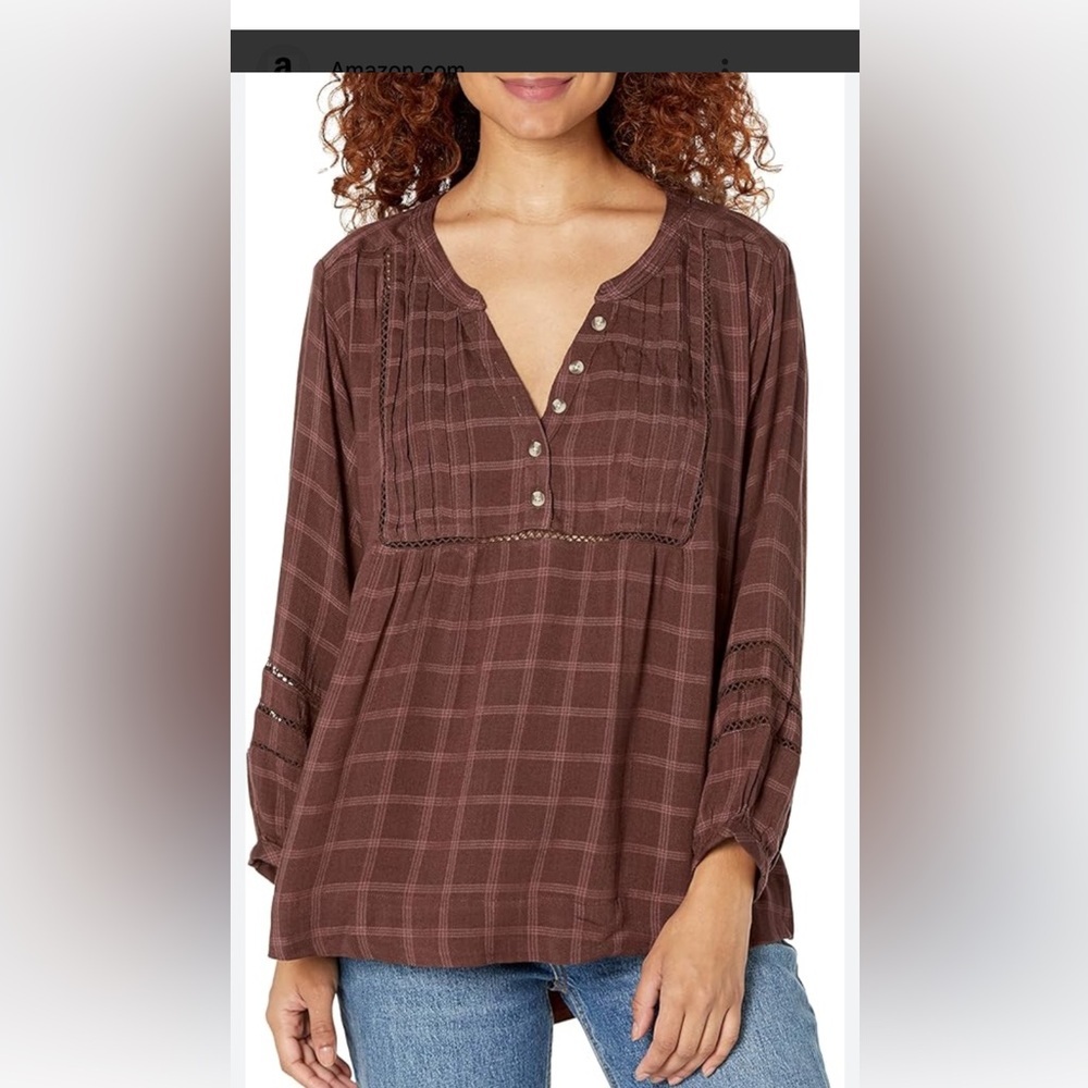 Wrangler Maroon Checkered Blouse